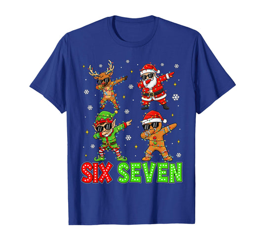 67 Six Seven Santa Reindeer Elf Gingerbread Christmas Kids T-Shirt