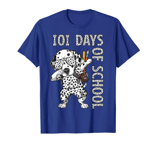 101 Days School Dabbing Dalmatian Dog Teachers Kids T-Shirt