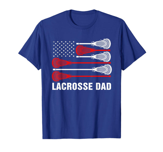 Vintage Lacrosse Dad, Lax Dad USA Flag T-Shirt