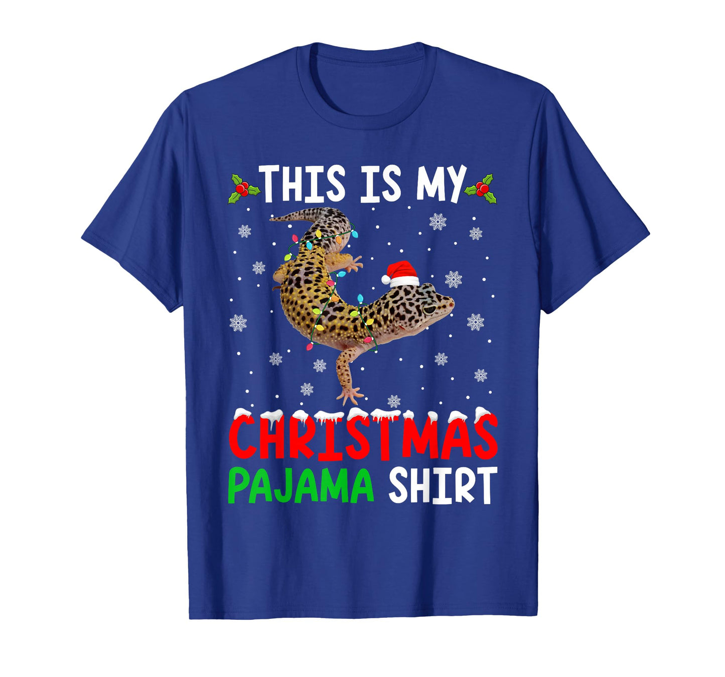 This Is My Christmas Pajama Leopard Gecko Xmas Funny Animals T-Shirt