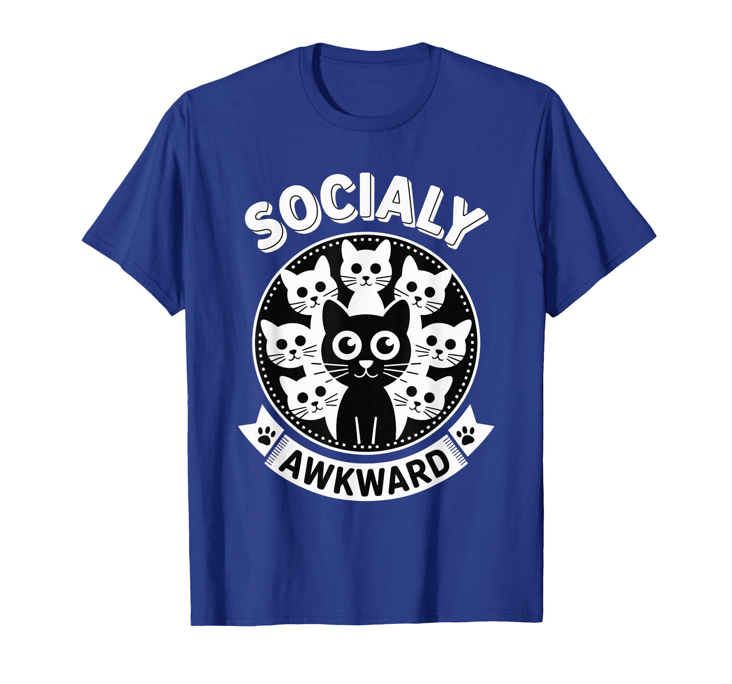 Socially Awkward Cute Introvert Cat Meme Anti-Social Club T-Shirt