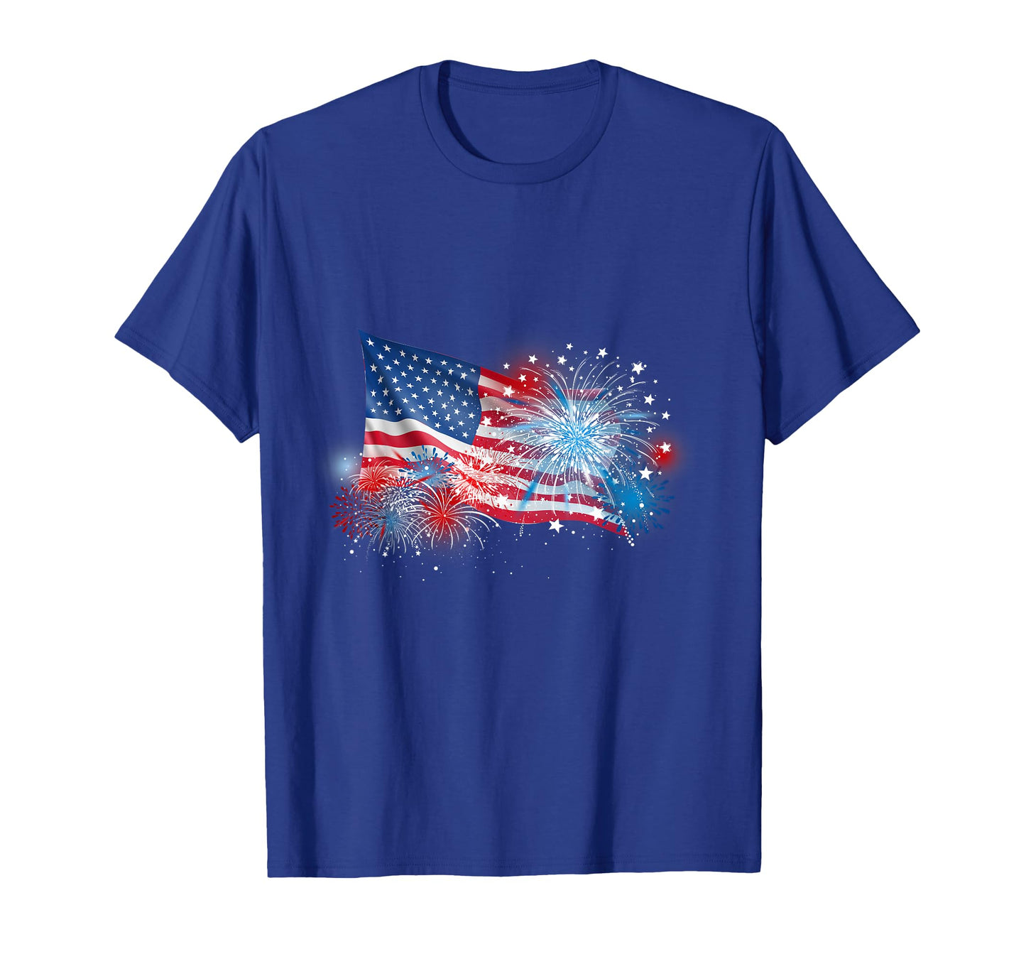 4th of July Red White and Blue Fireworks Show USA Flag T-Shirt