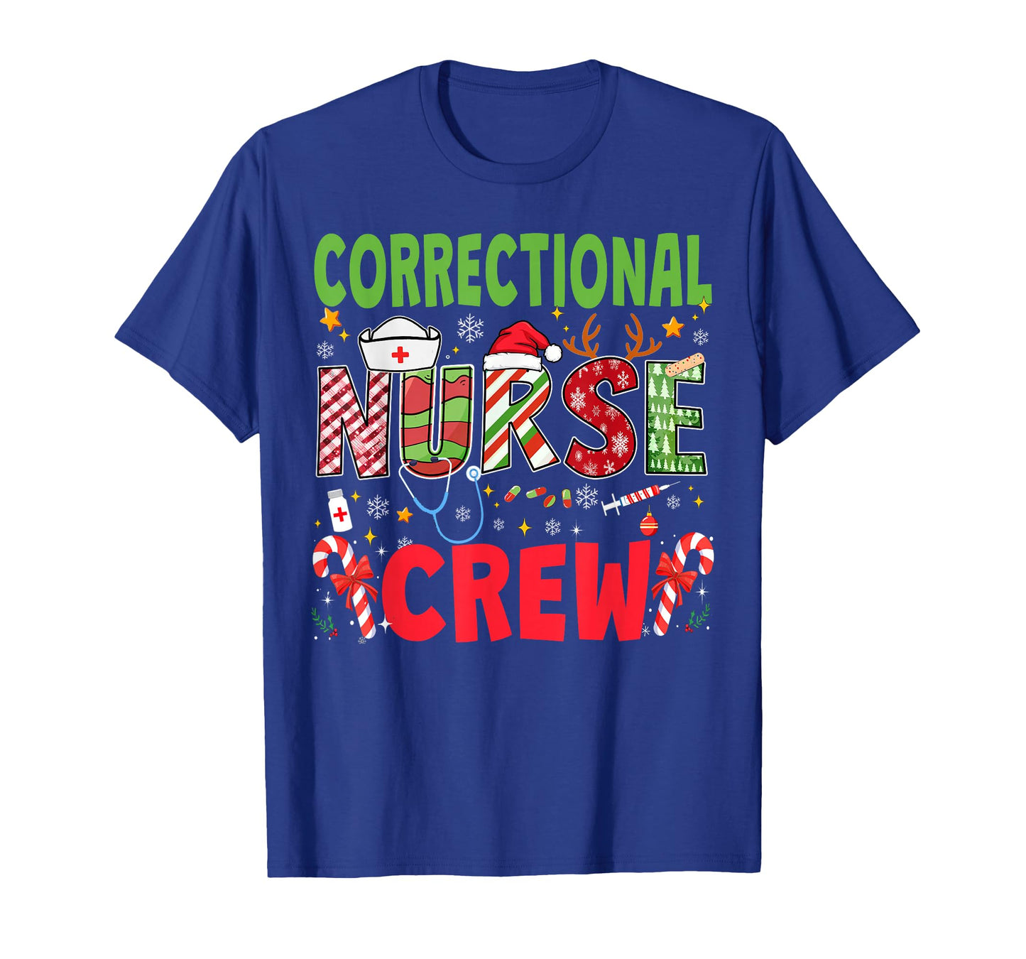 Correctional Nurse Christmas Crew Funny Xmas Nurse Pajama T-Shirt