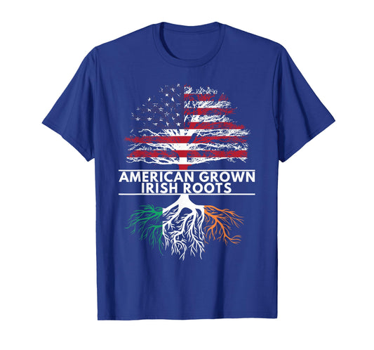 American Grown Irish Roots Flag Ireland ST. Patrick's Day T-Shirt