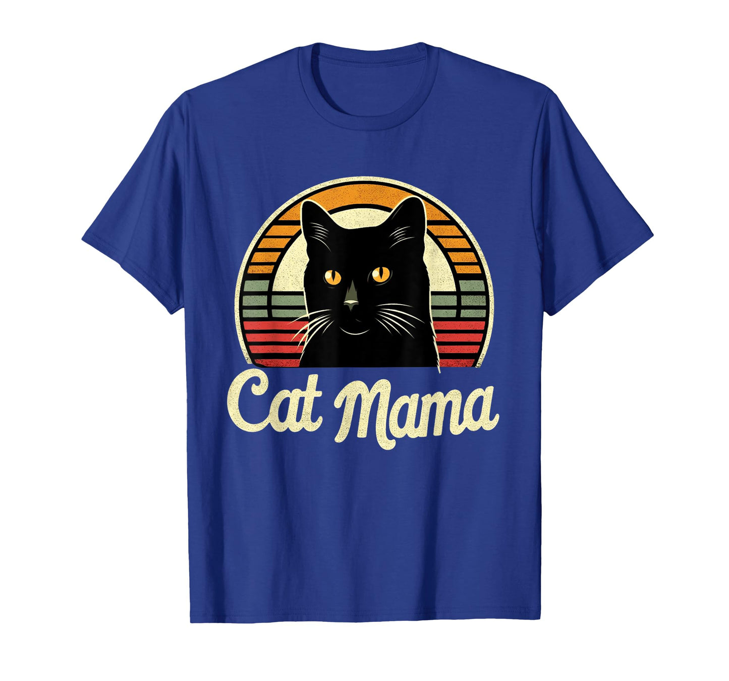 Cat Mama Cool Black Cat Mother's Day Retro Cat Mom T-Shirt