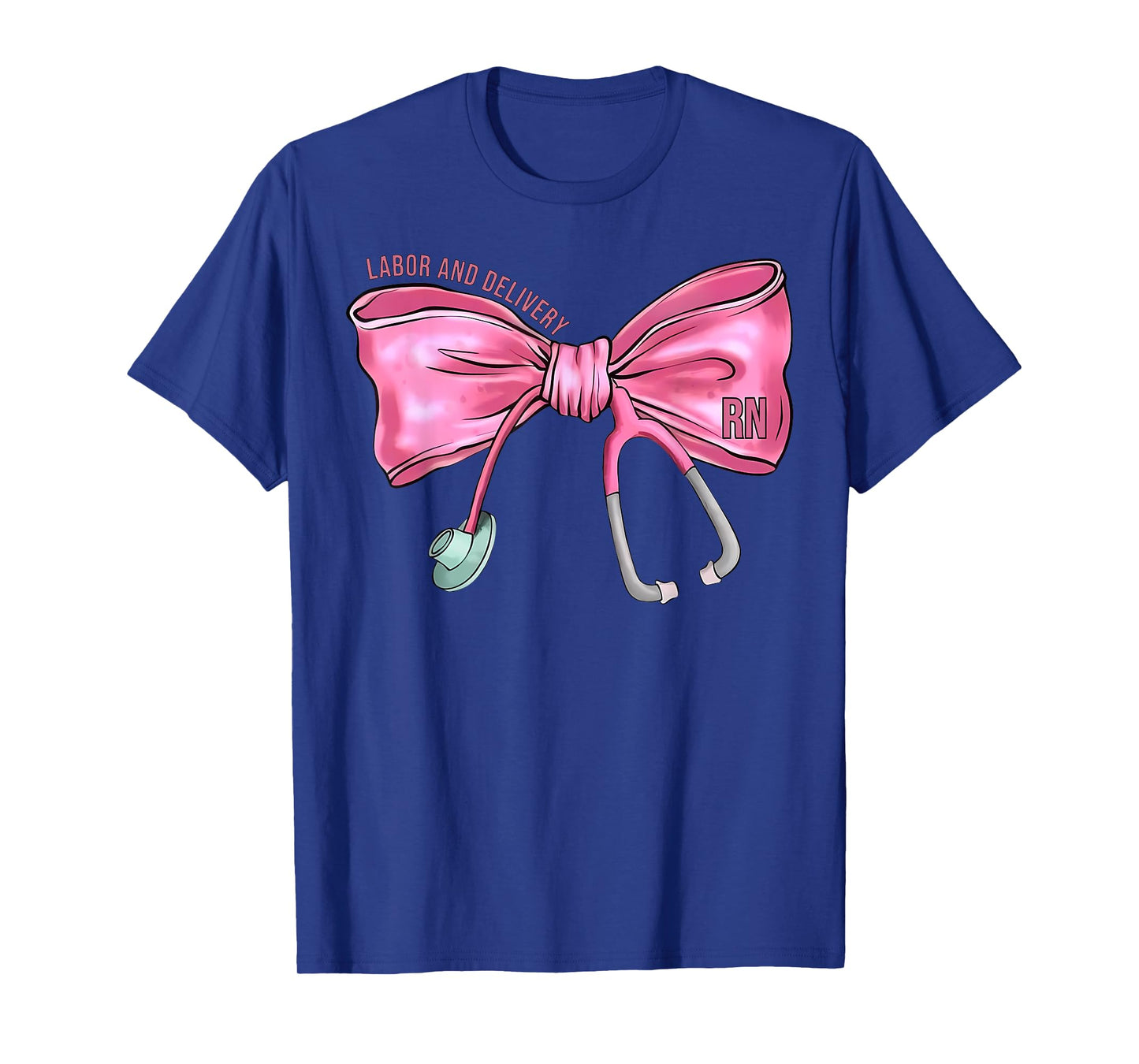 Coquette Bow Stethoscope Labor and Delivery Nurse RN Nursing T-Shirt