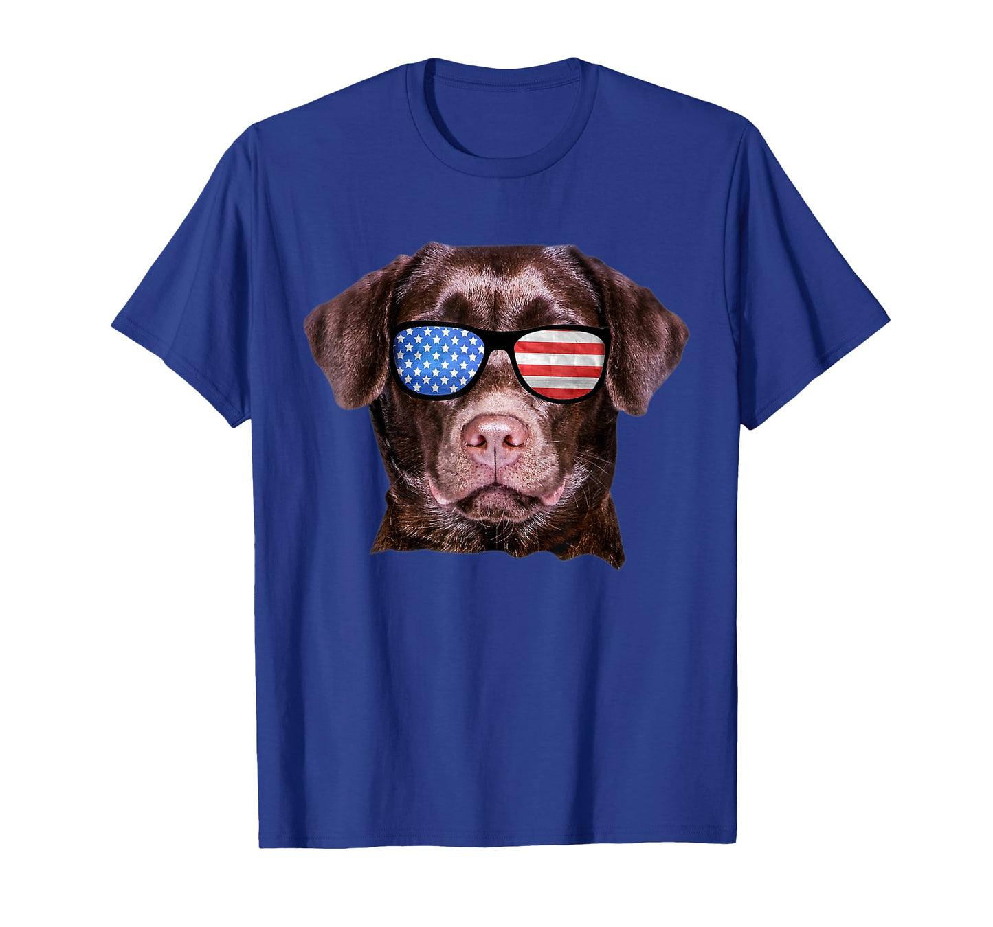 Brown Lab USA Flag Funny Chocolate Labrador July 4th T-Shirt