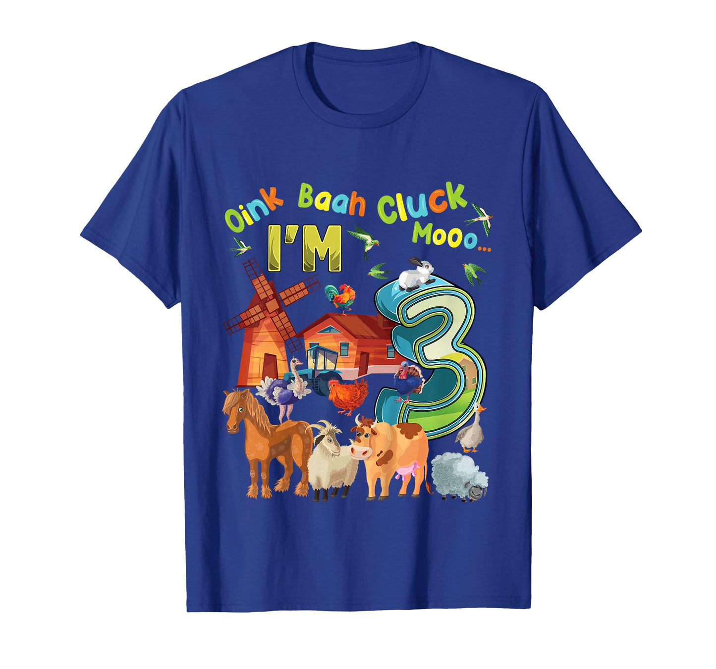Barnyard 3rd Birthday Farm Animals 3 Years Old Farming T-Shirt