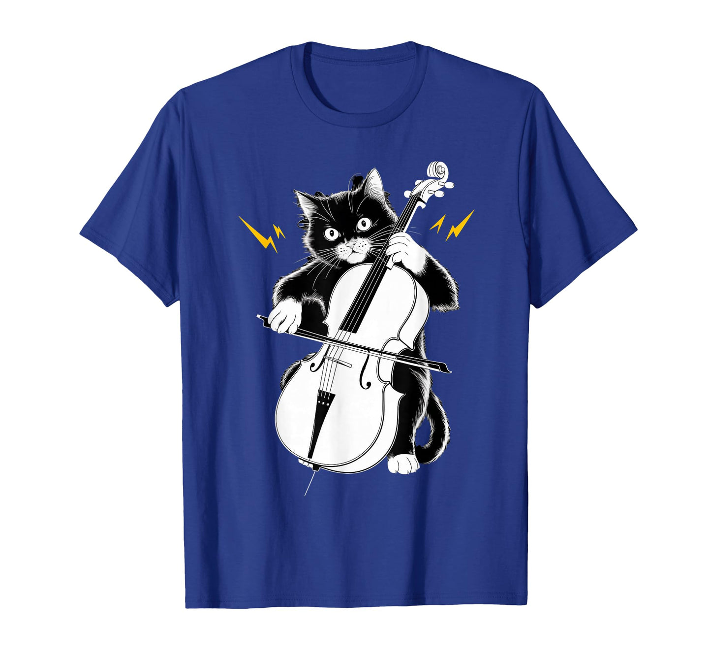 Rockstar Cellist Cat on Cat Cello T-Shirt