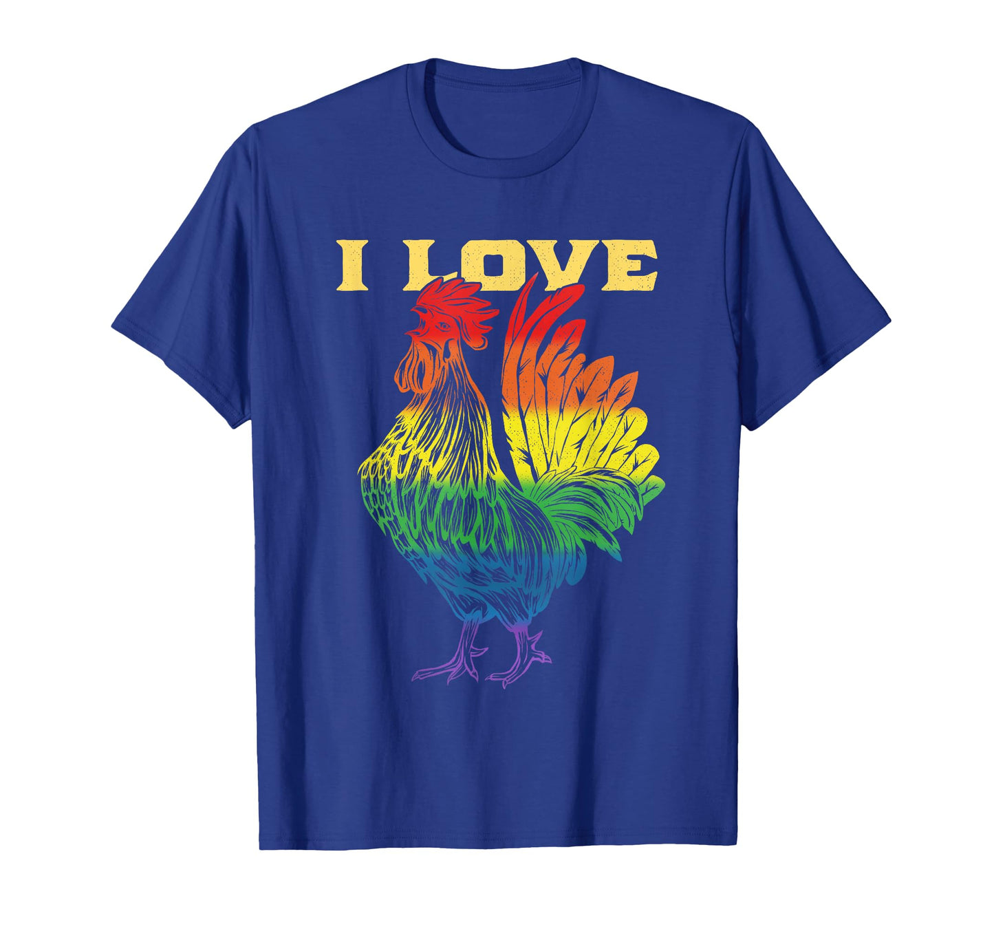 Cock Rainbow Flag LGBT Gay Pride T-Shirt I Love Cock Rooster T-Shirt