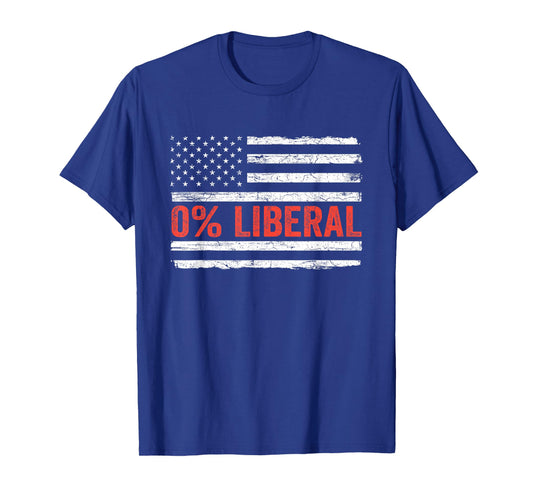 Zero Percent 0% Liberal Vintage USA Flag Pro Conservative T-Shirt