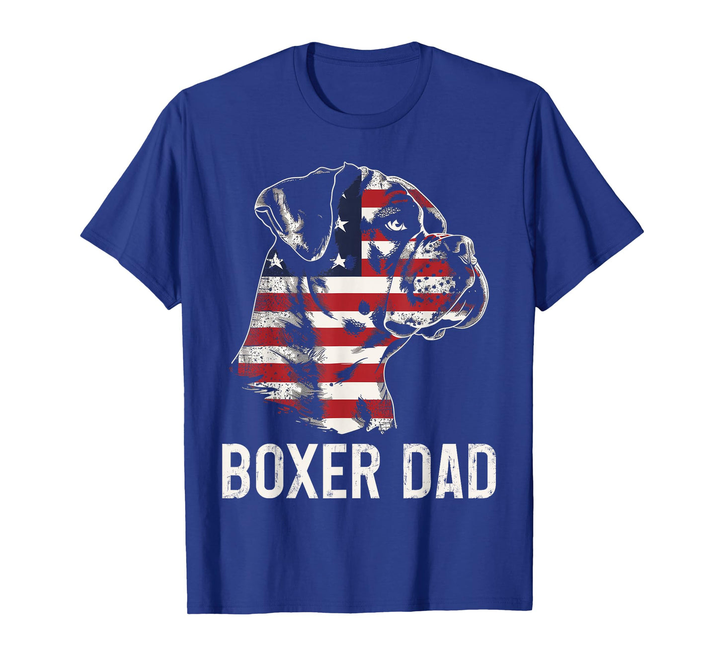 Boxer Dad American Flag Patriotic Dog T-Shirt
