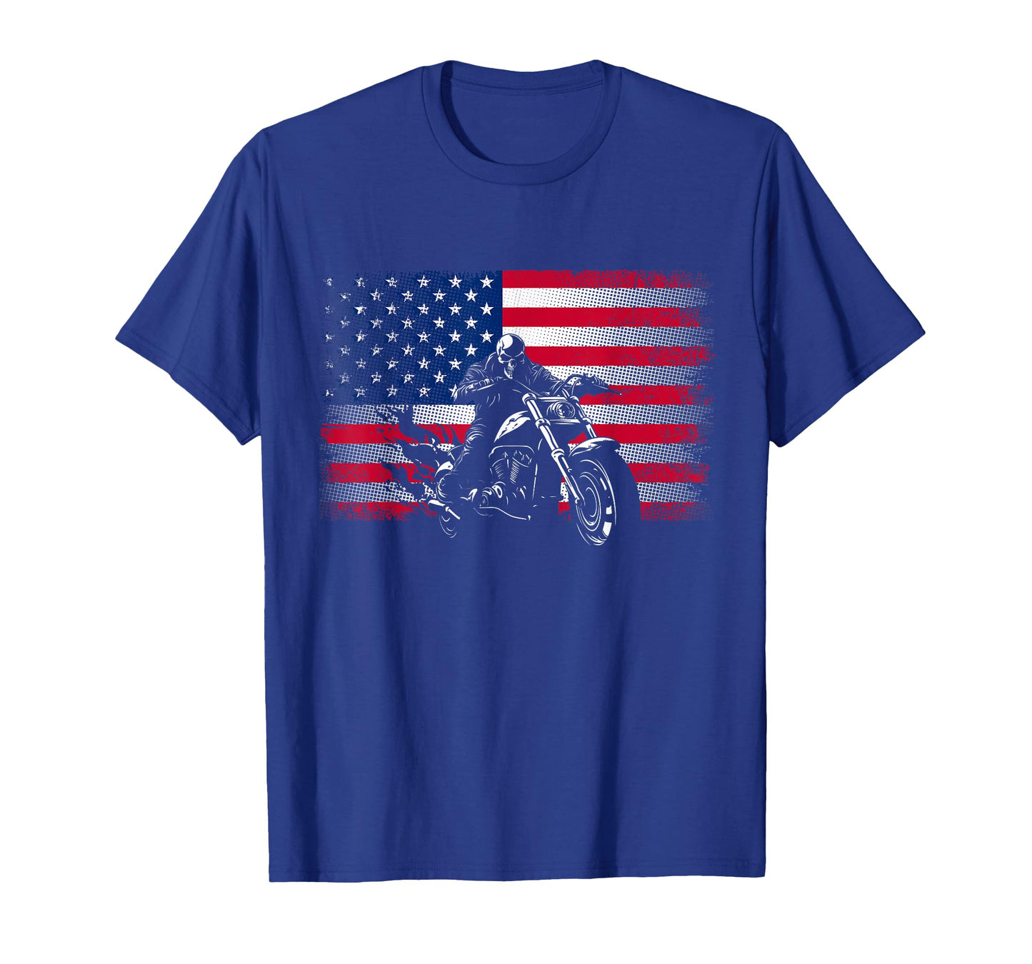 American Flag Biker Motorcycle Women Men T-Shirt