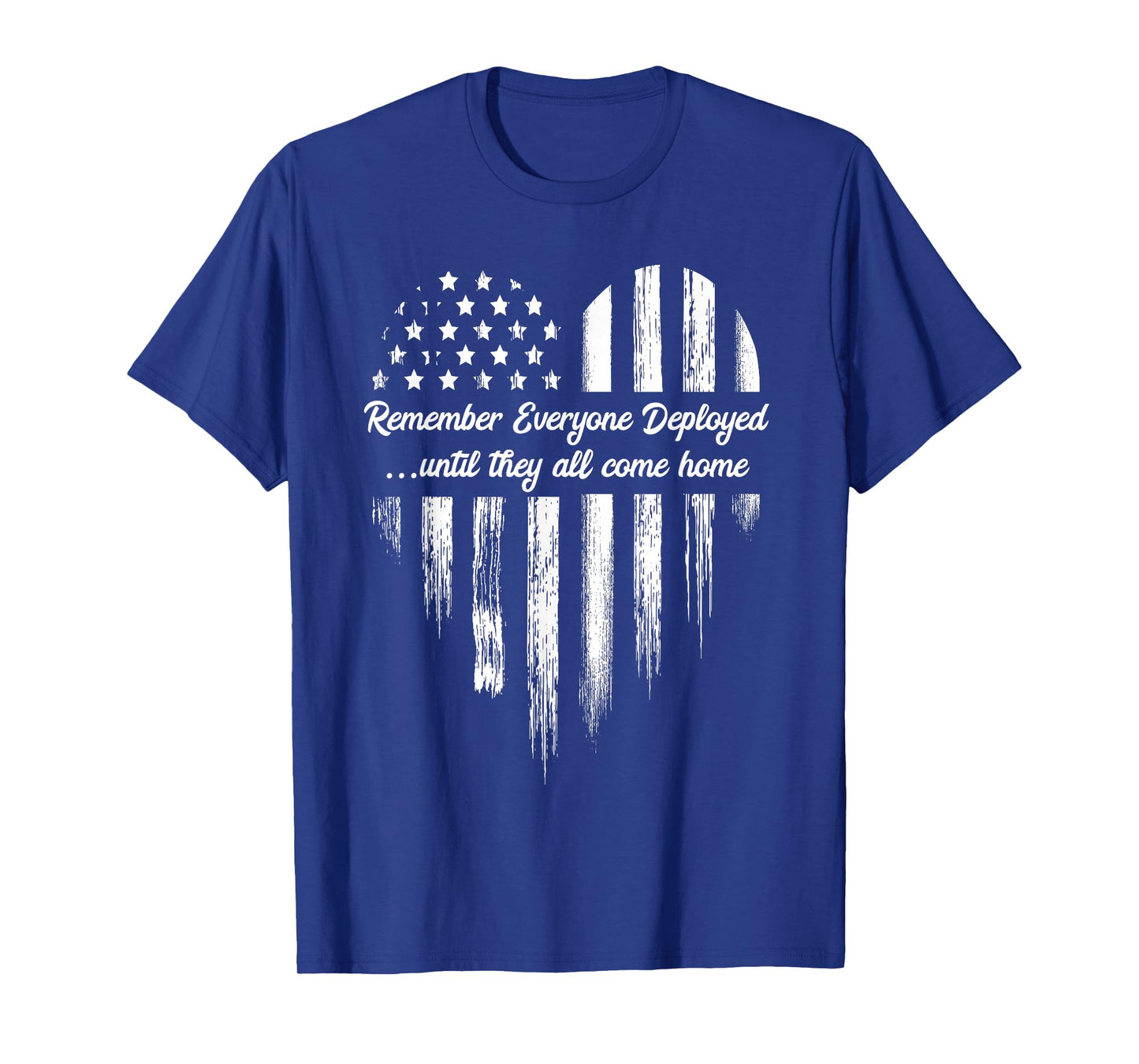 Red Friday Remember Everyone Deployed American Flag Heart T-Shirt Small