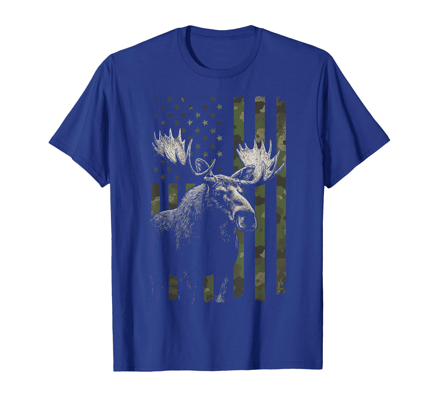 Moose USA Flag Alaska Wildlife T-Shirt