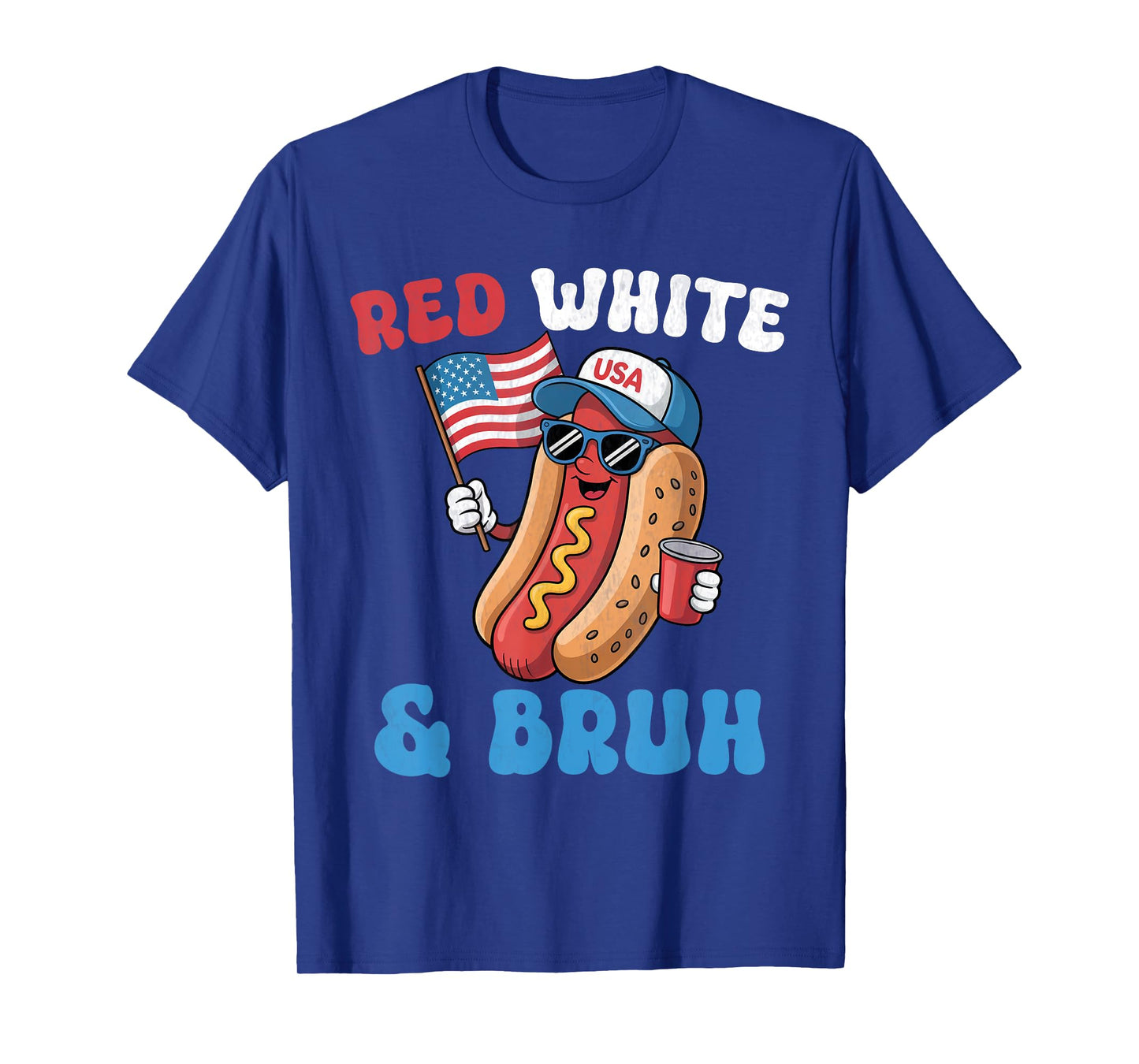 Funny American flag 4th of July patriotic Red white bruh boy T-Shirt