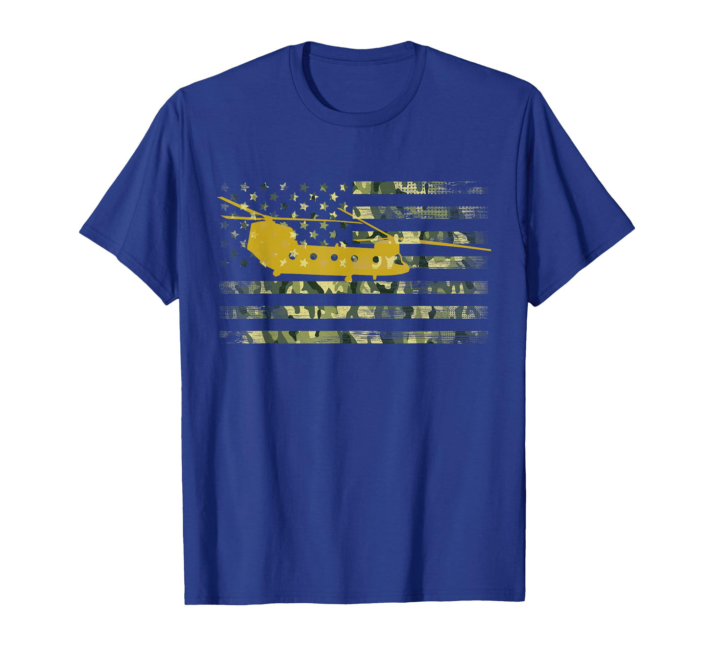 CH-47 Chinook Camo Flag Military Helicopter Shirt T-Shirt
