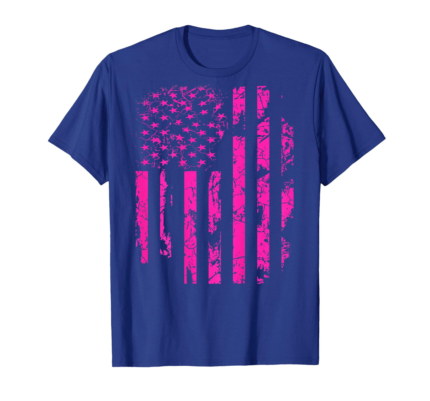Pink Distressed USA Flag T-Shirt