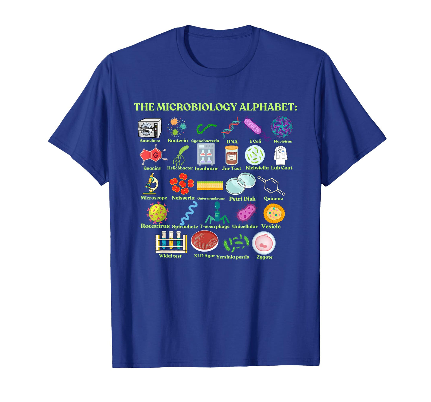 The Microbiology Alphabet, Cool Science and Microbiology T-Shirt