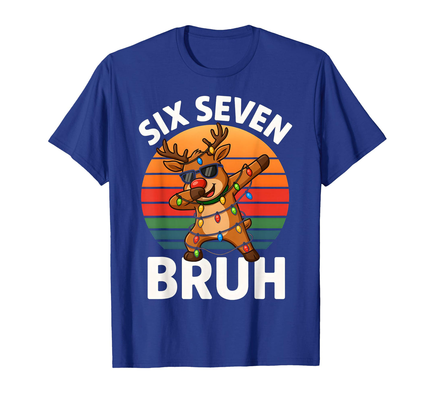 HUGvyn Christmas Bruh Dabbing Reindeer 67 Six Seven Meme Pjs T-Shirt
