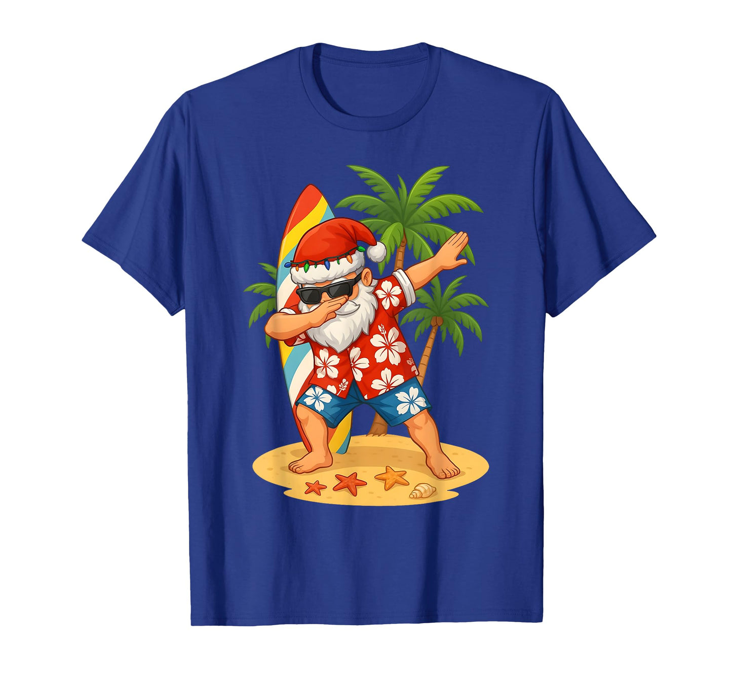 Christmas In July Funny Dabbing Santa Beach Hawaiian Summer T-Shirt