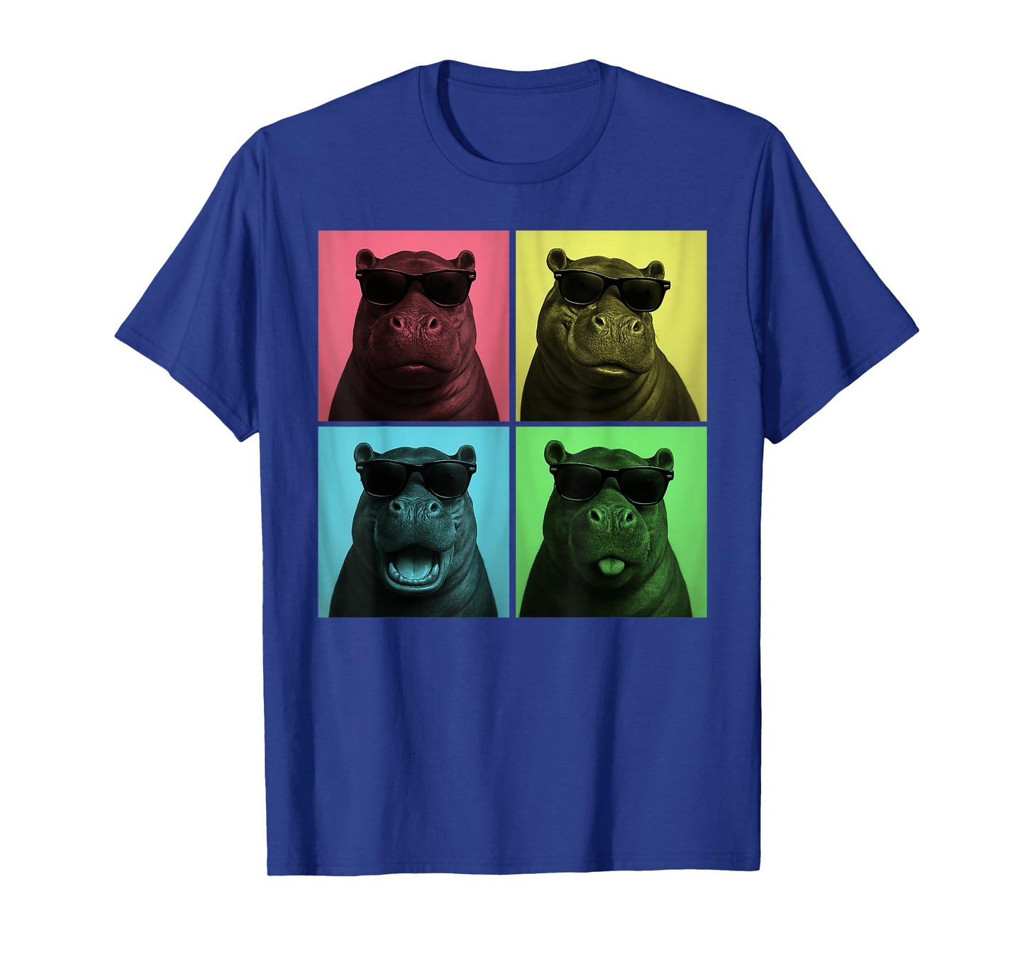 Hippo Pop Art Funny Safari Animal Lover Photo Booth T-Shirt