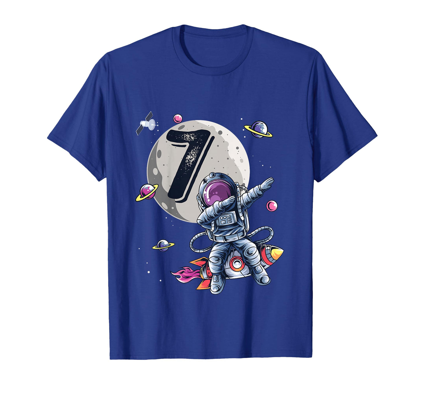 Kids 7 Years Old Birthday Boy Astronaut Gifts Space 7th B-Day T-Shirt