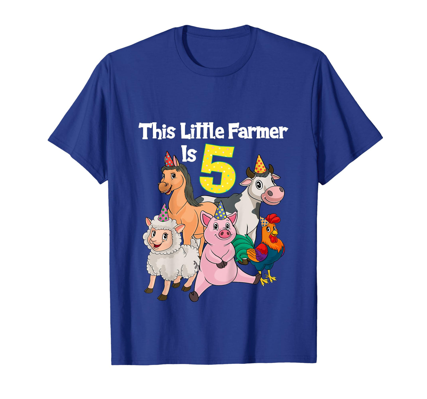 Barnyard 5 Year Old Farm Animals 5th Birthday T-Shirt