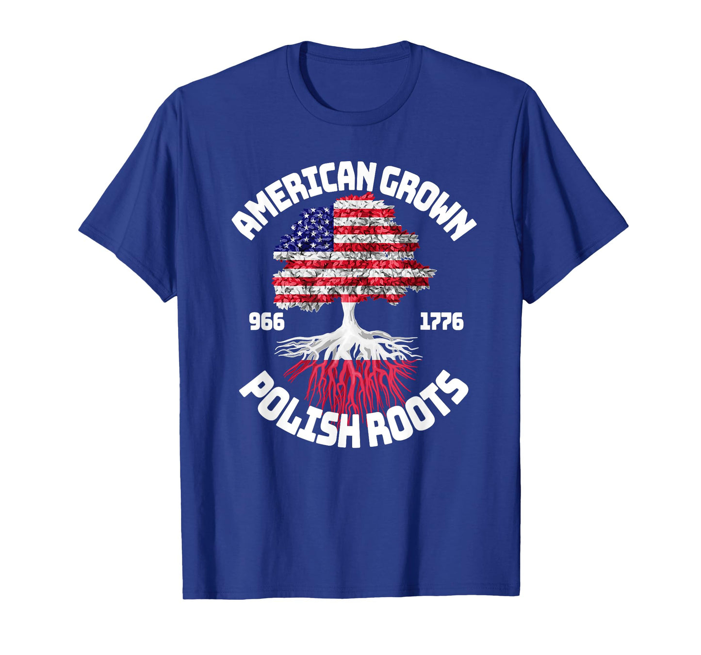 American Grown Polish Roots T-Shirt Polish American Flag T-Shirt