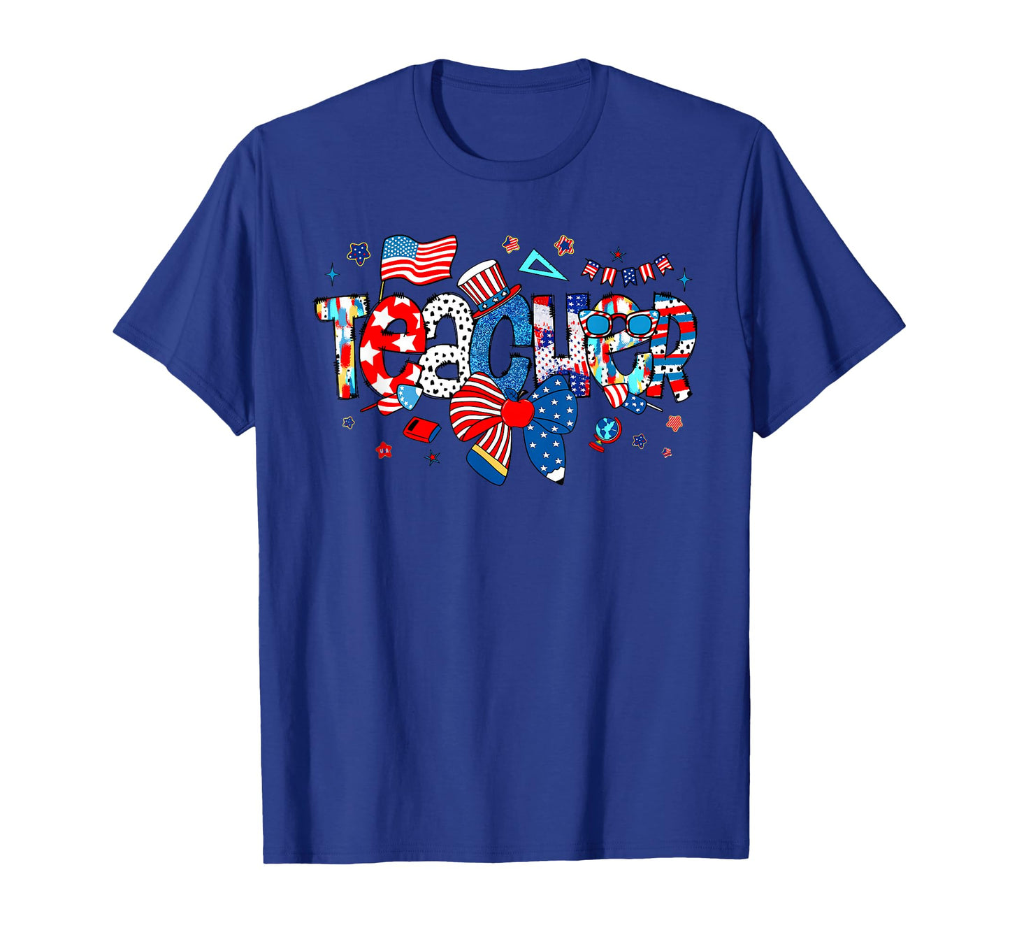 American Flag 4th of July Patriotic Teacher Life Men Women T-Shirt