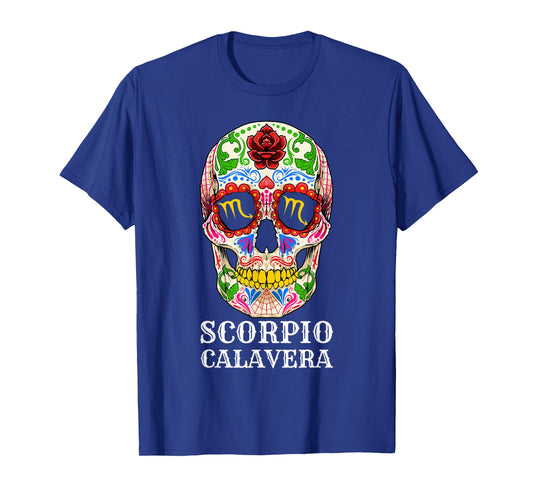 Scorpio Calavera Zodiac Sign for Mexican Dia de Los Muertos T-Shirt