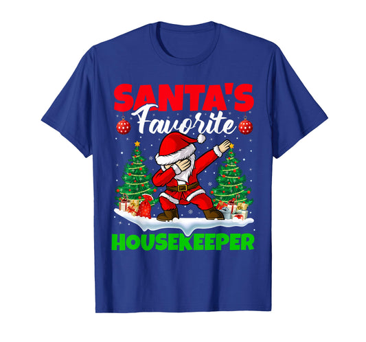 Xmas Dabbing Santa's Favorite Housekeeper Christmas T-Shirt