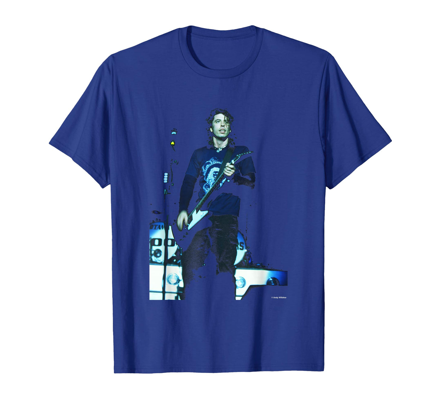 Dave Grohl Foo Fighters Live Big Me by Andy Willsher T-Shirt