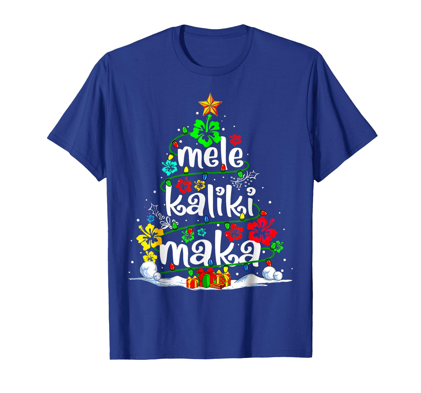 Mele Kalikimaka Tropical Christmas Hawaiian Santa Xmas Tree T-Shirt