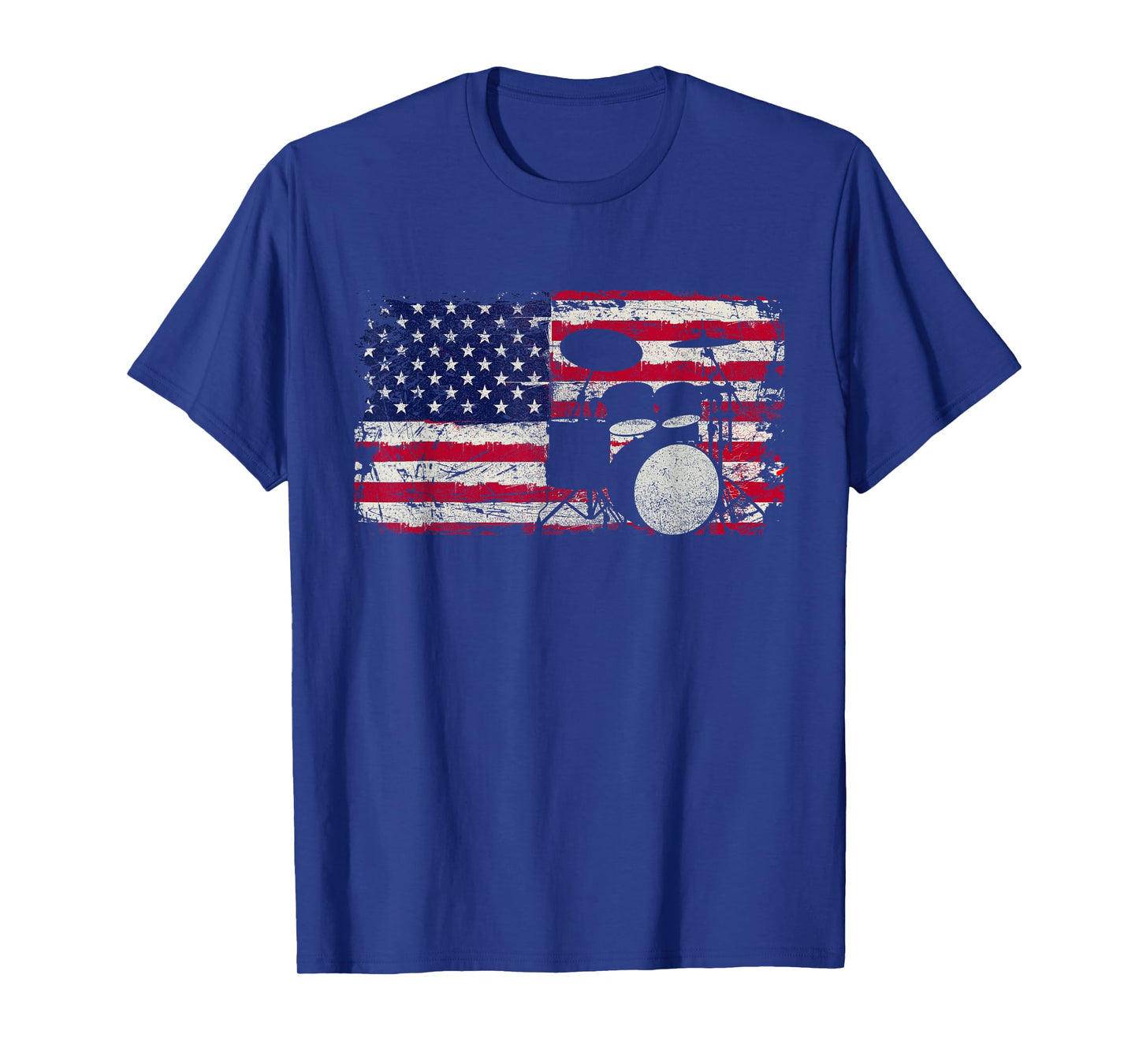 Drum Sets - USA Flag Drummer Music Lover Drumming T-Shirt