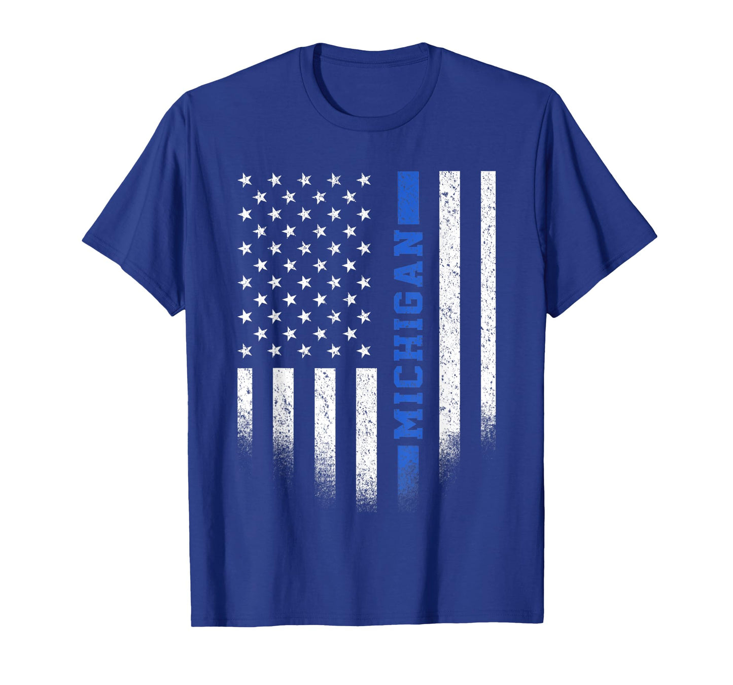 Michigan Blue Line US Flag State MI Police Officer T-Shirt