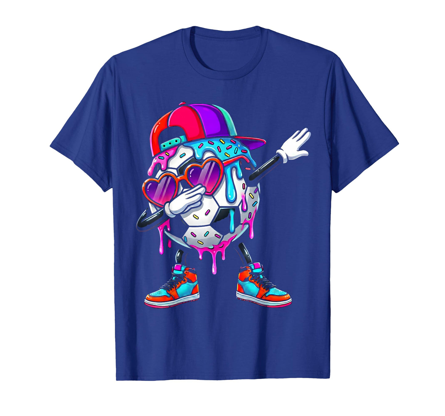 Soccer Ice Cream Drip Dabbing Sprinkles Sports Boys Girls T-Shirt