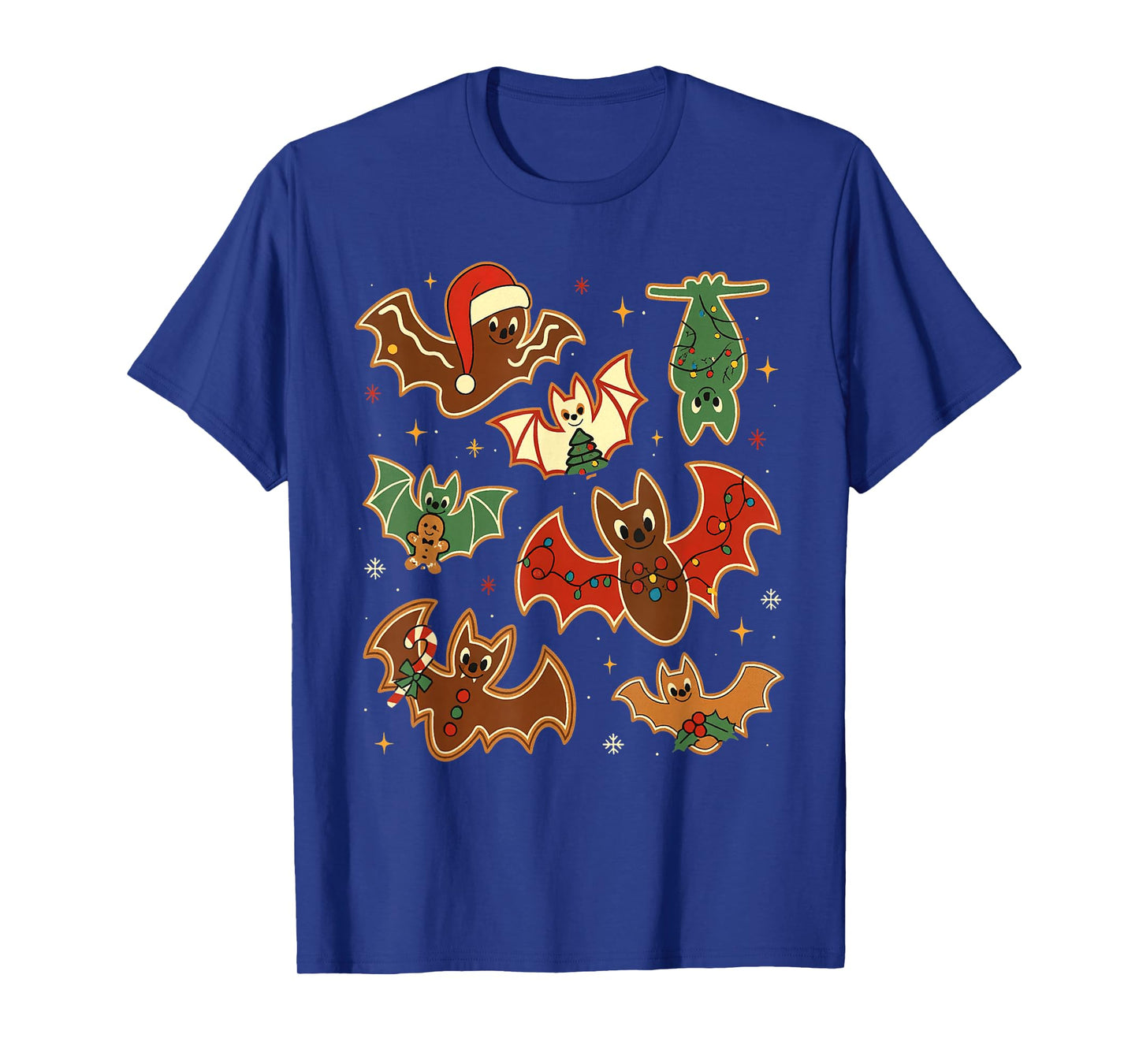 Cute Gingerbread Bats Spooky Christmas Cookie Merry Batmas T-Shirt