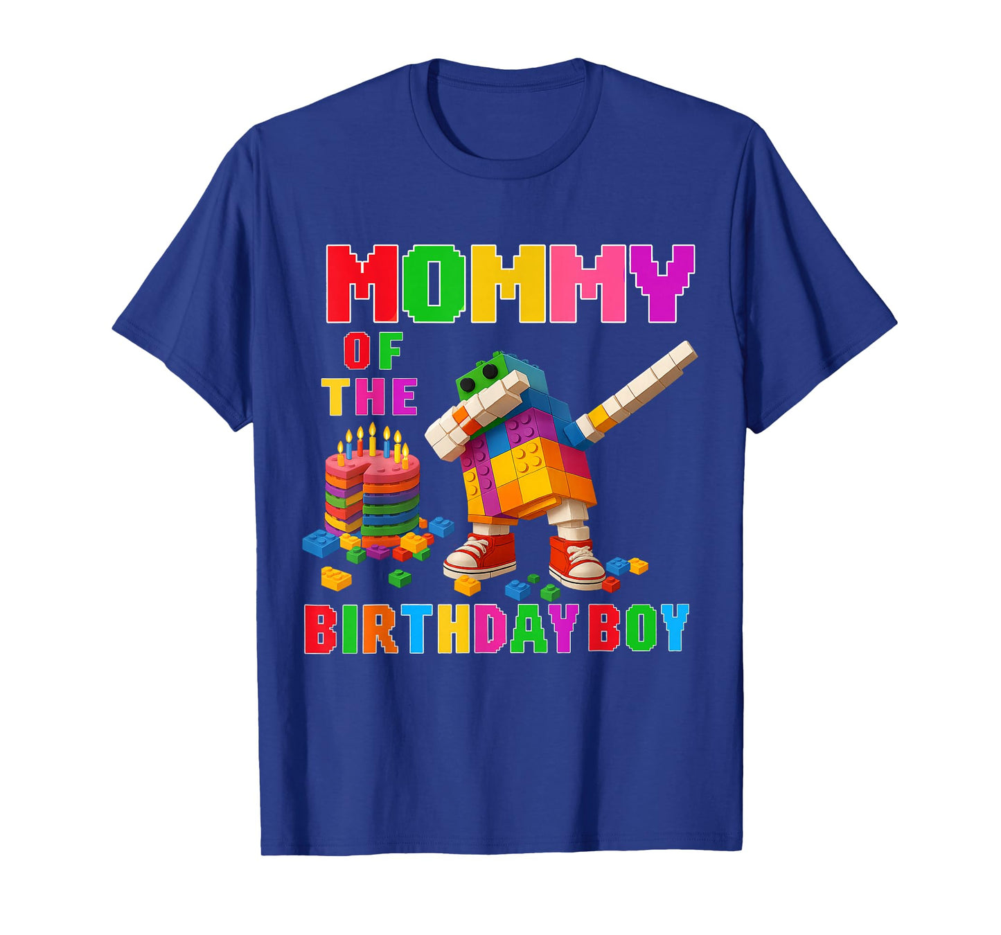 Mommy of The Birthday Boy Building Bricks Family Matching T-Shirt