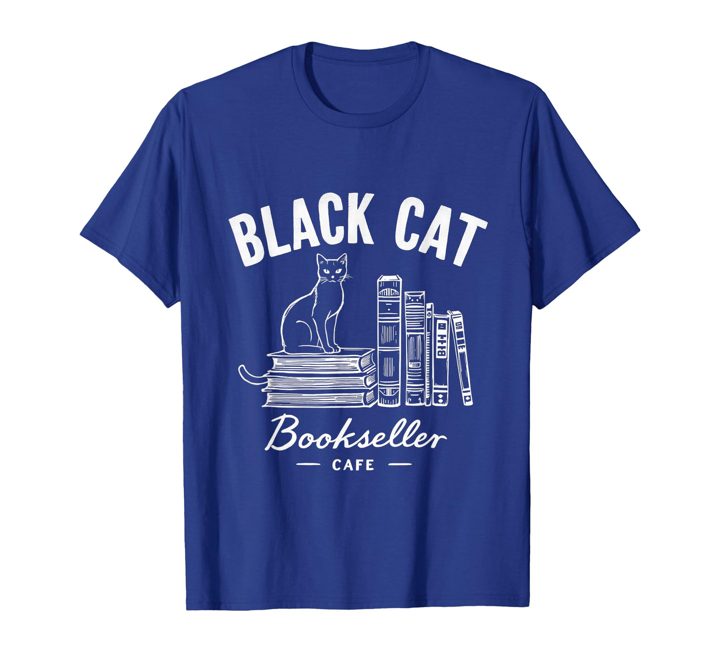 Black Cat Bookseller Cafe Halloween Party Costume Idea T-Shirt