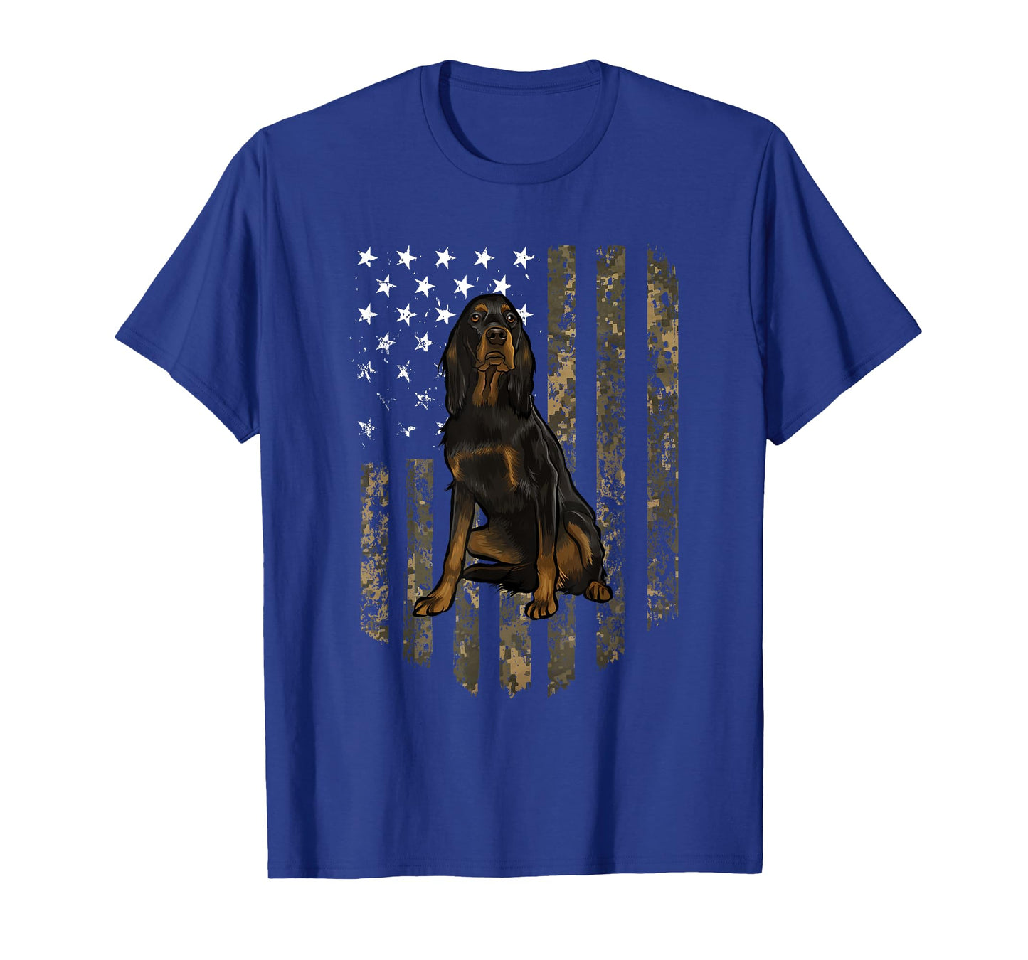 Camo American Flag Gordon Setter 4th Of July USA T-Shirt