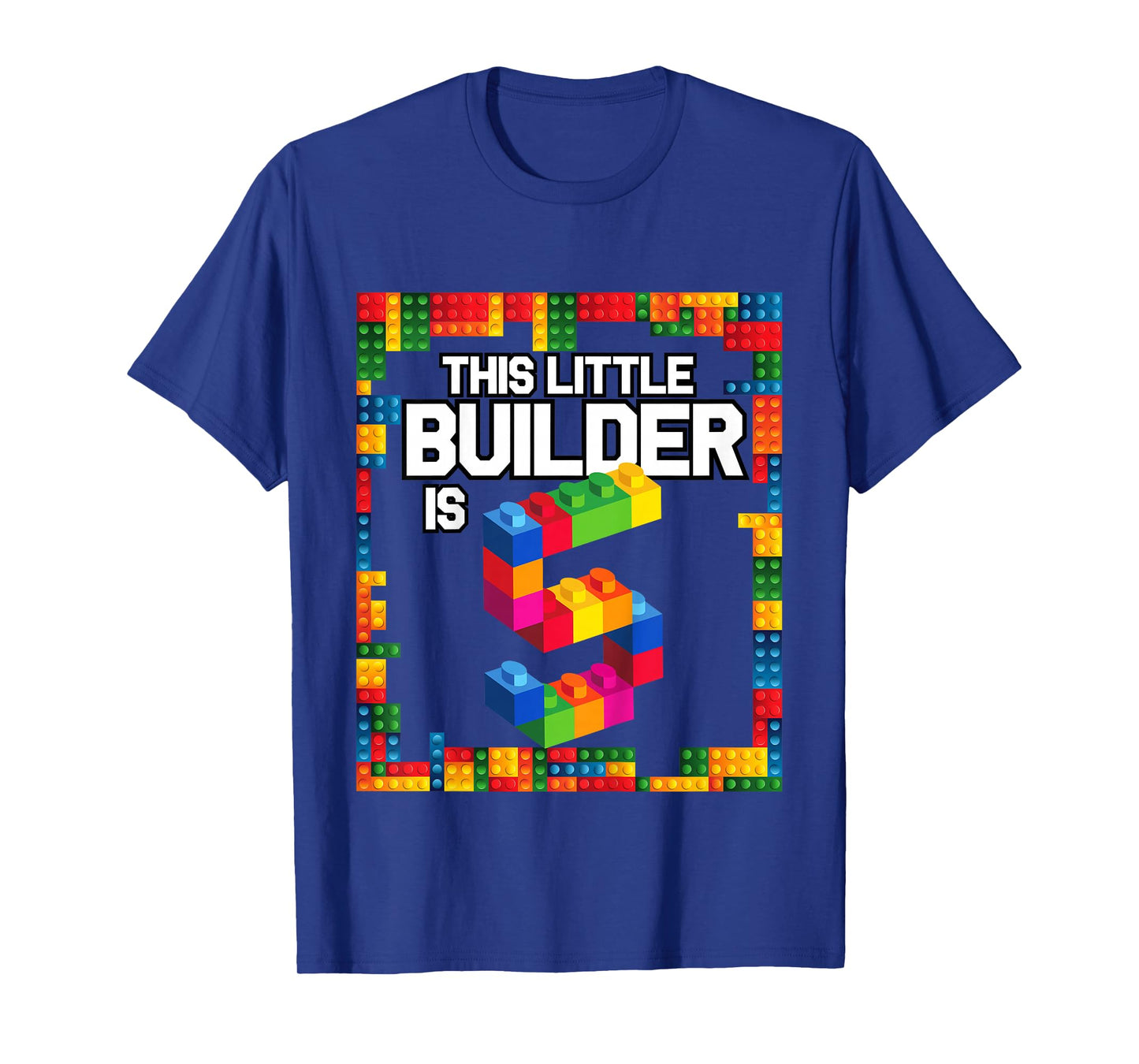5 Year Old Building Blocks Birthday T Shirt Brick 5th Gift T-Shirt