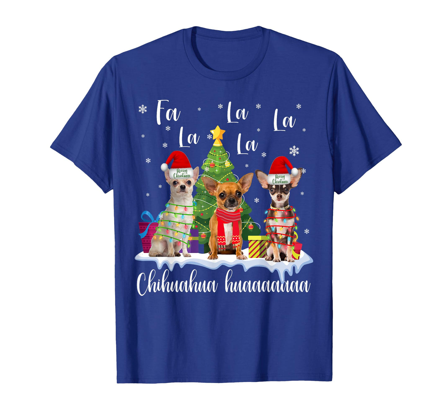 chihuahua dog xmas fa la la la funny ugly christmas sweater T-Shirt