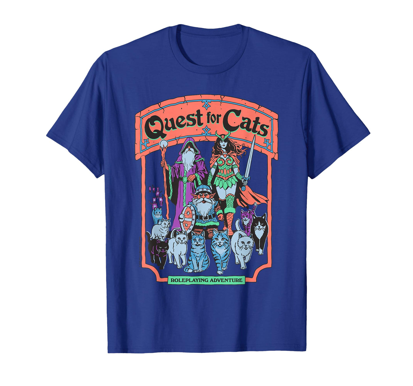 Quest for Cats Roleplay Retro Vintage Funny Adult Humor T-Shirt