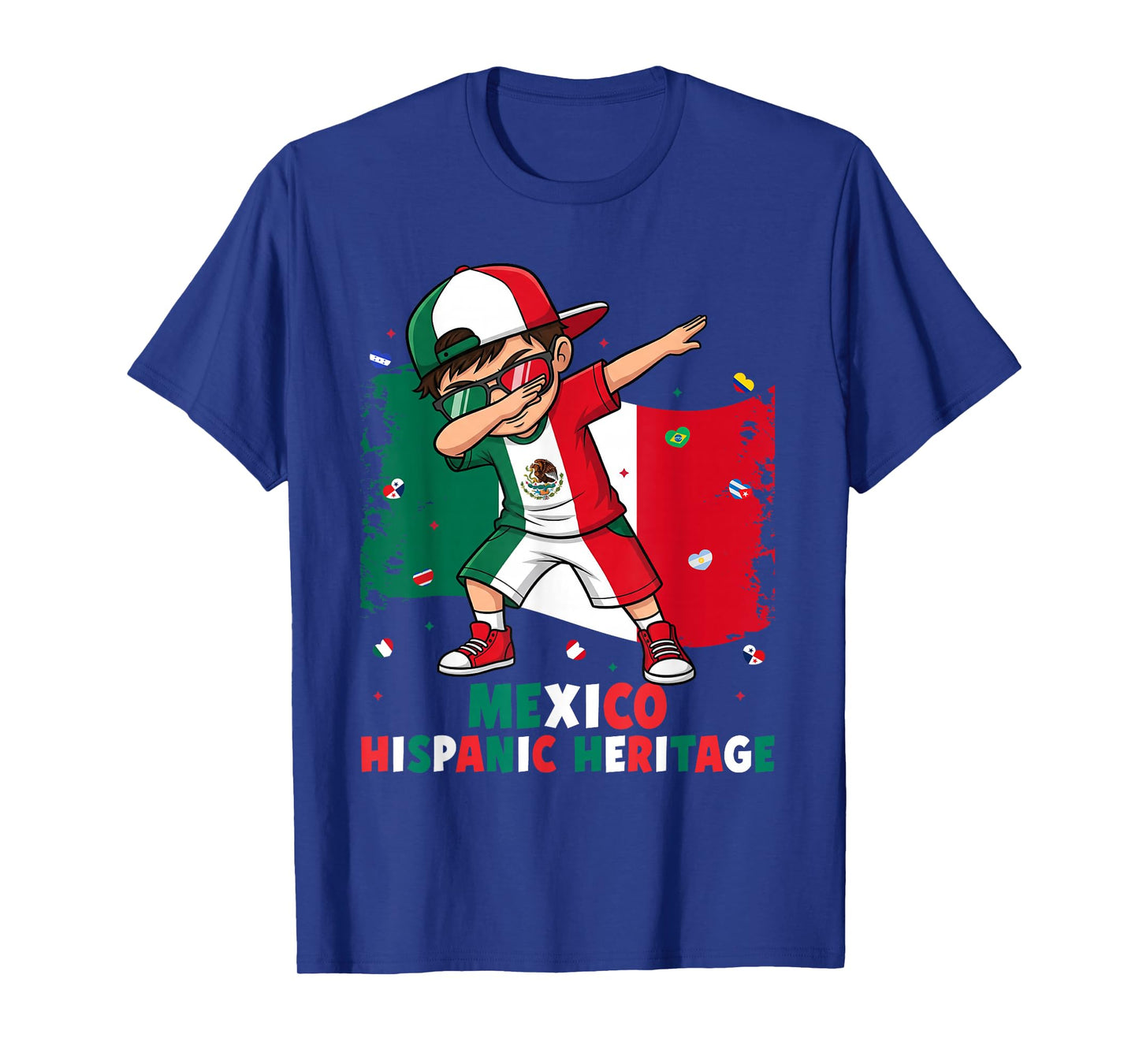 Dabbing Boy Mexico Hispanic Heritage Month Mexico Flag T-Shirt