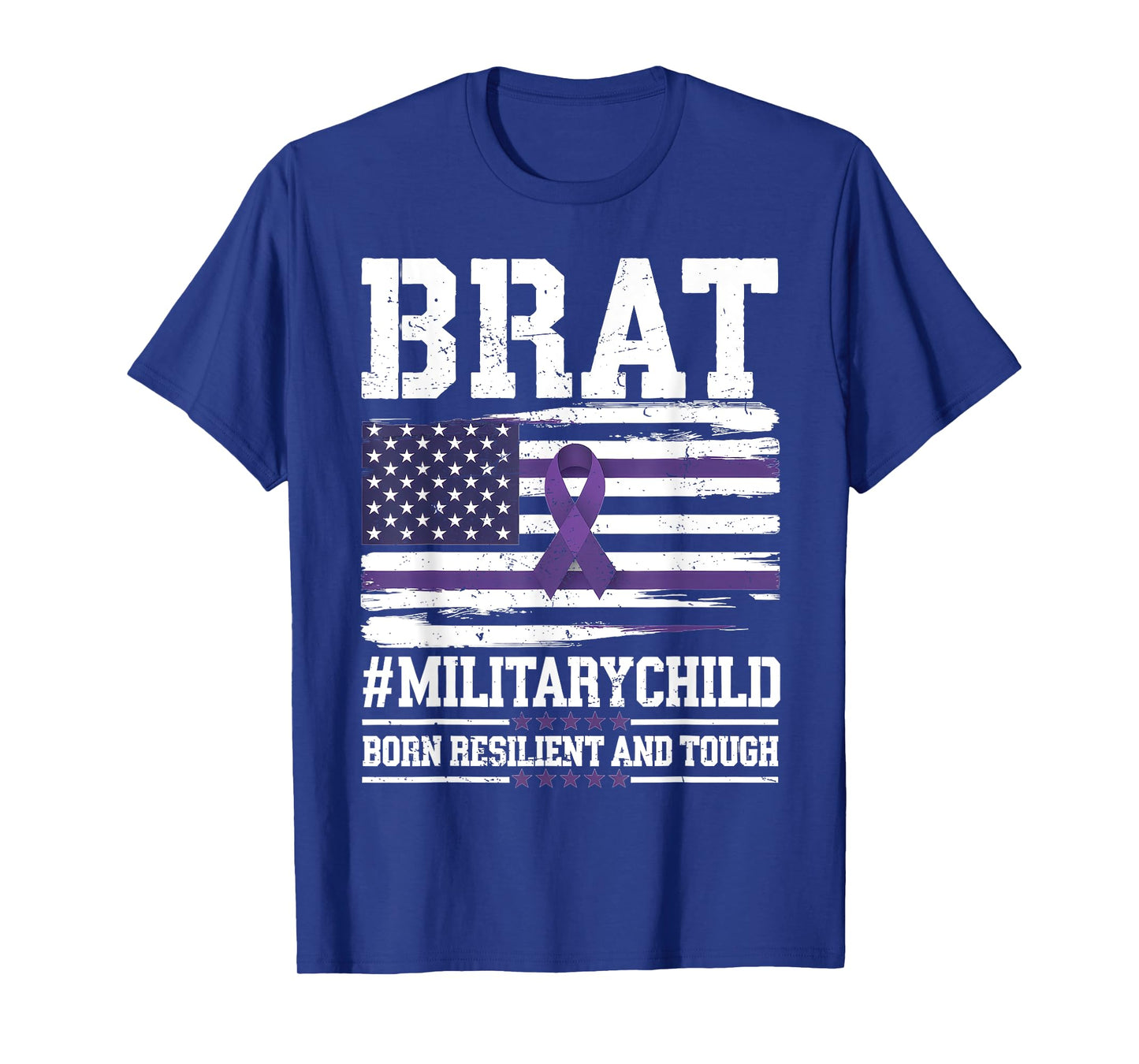 Purple Up Military Child Month Proud BRAT Kids American Flag T-Shirt