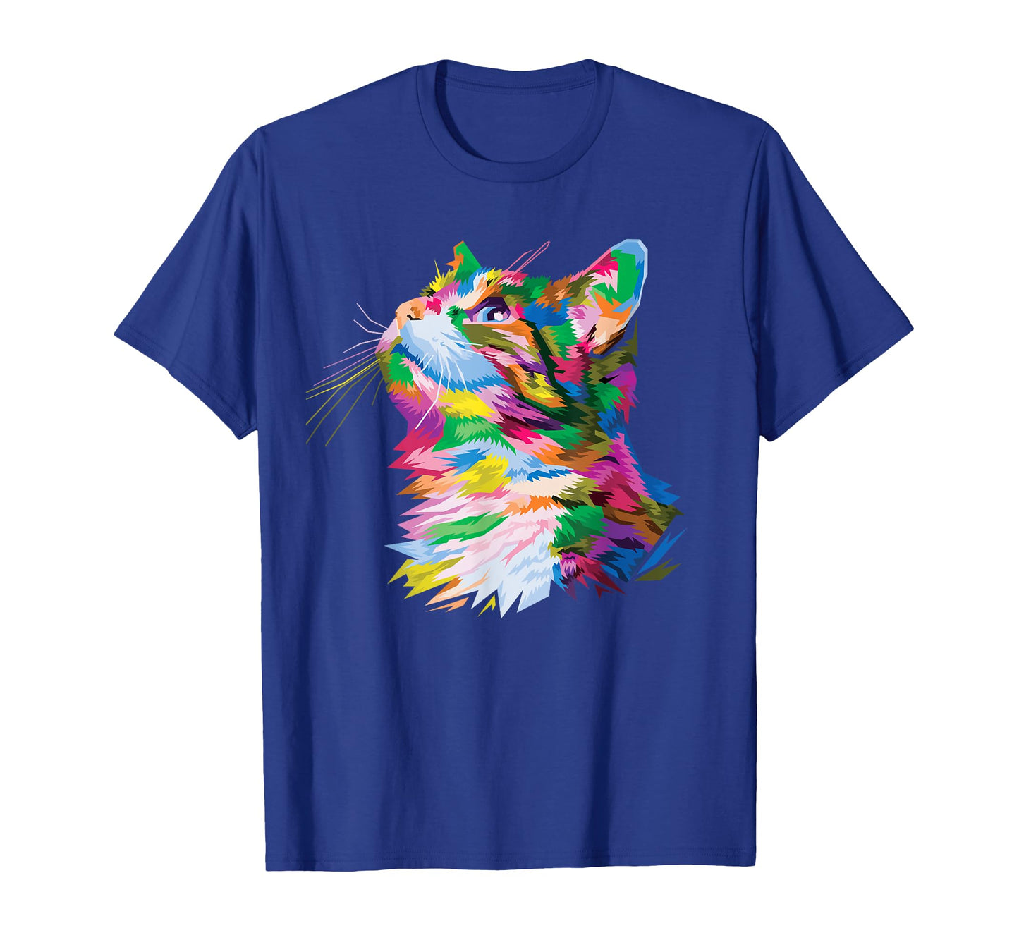 Cute Colorful Cat head for Kitten Lover art Kitty cats T-Shirt
