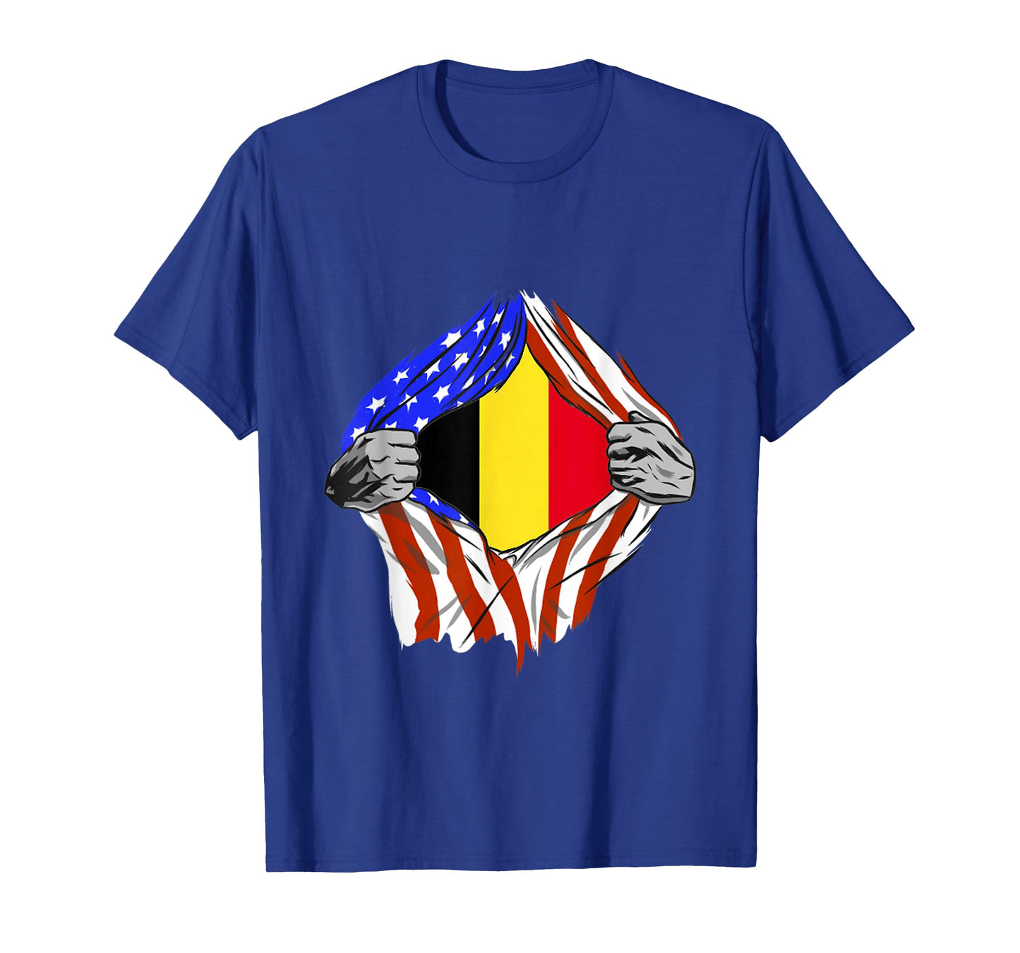 Belgium Flag Chest America USA Belgian Pride Belgian Roots T-Shirt