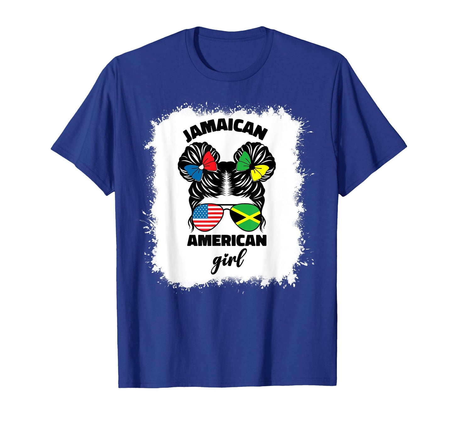 Half American And Jamaican America Jamaica Flag Kids Girl T-Shirt