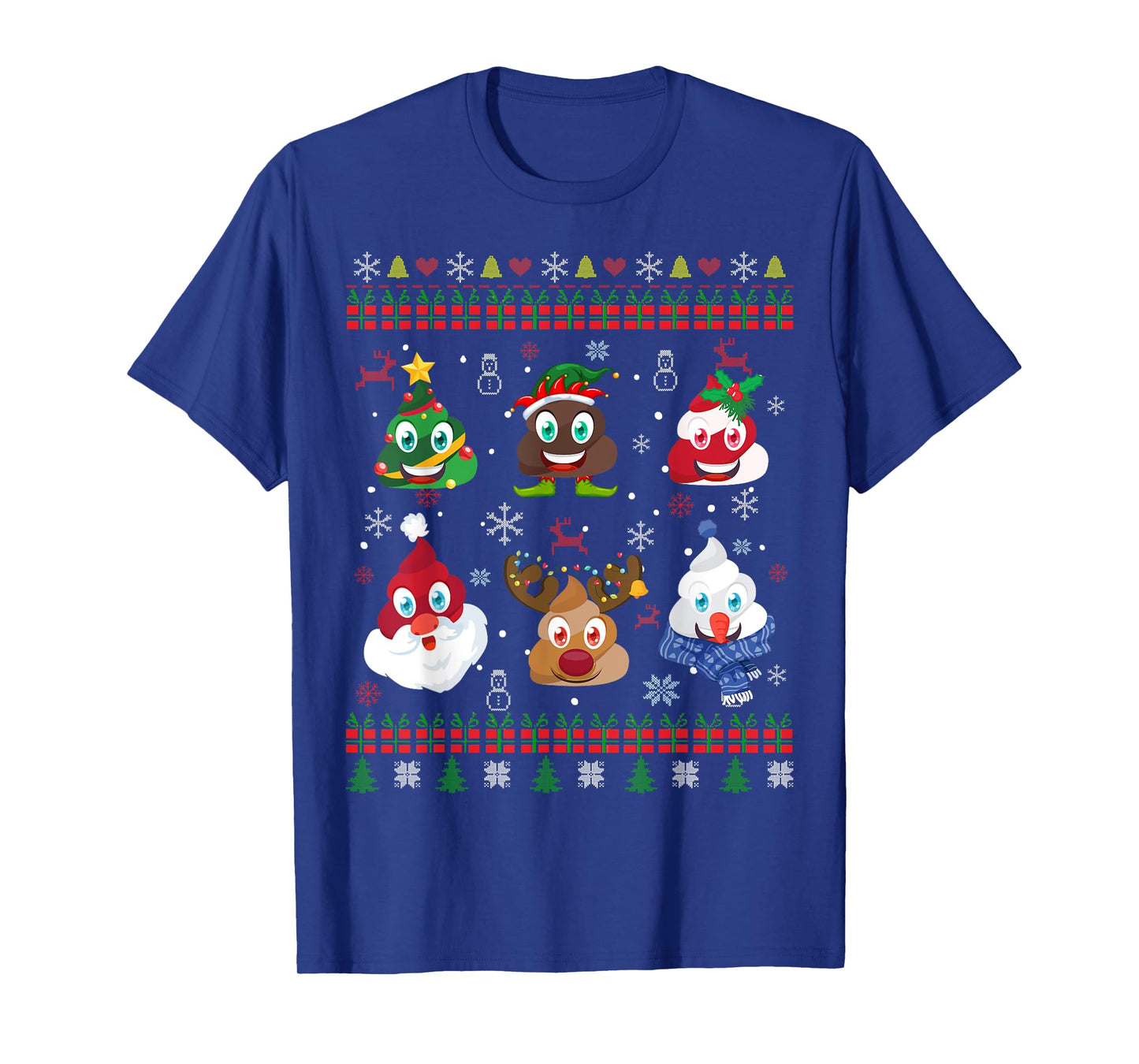 Christmas Poop Santa Elf Reindeer Ugly Christmas T-Shirt